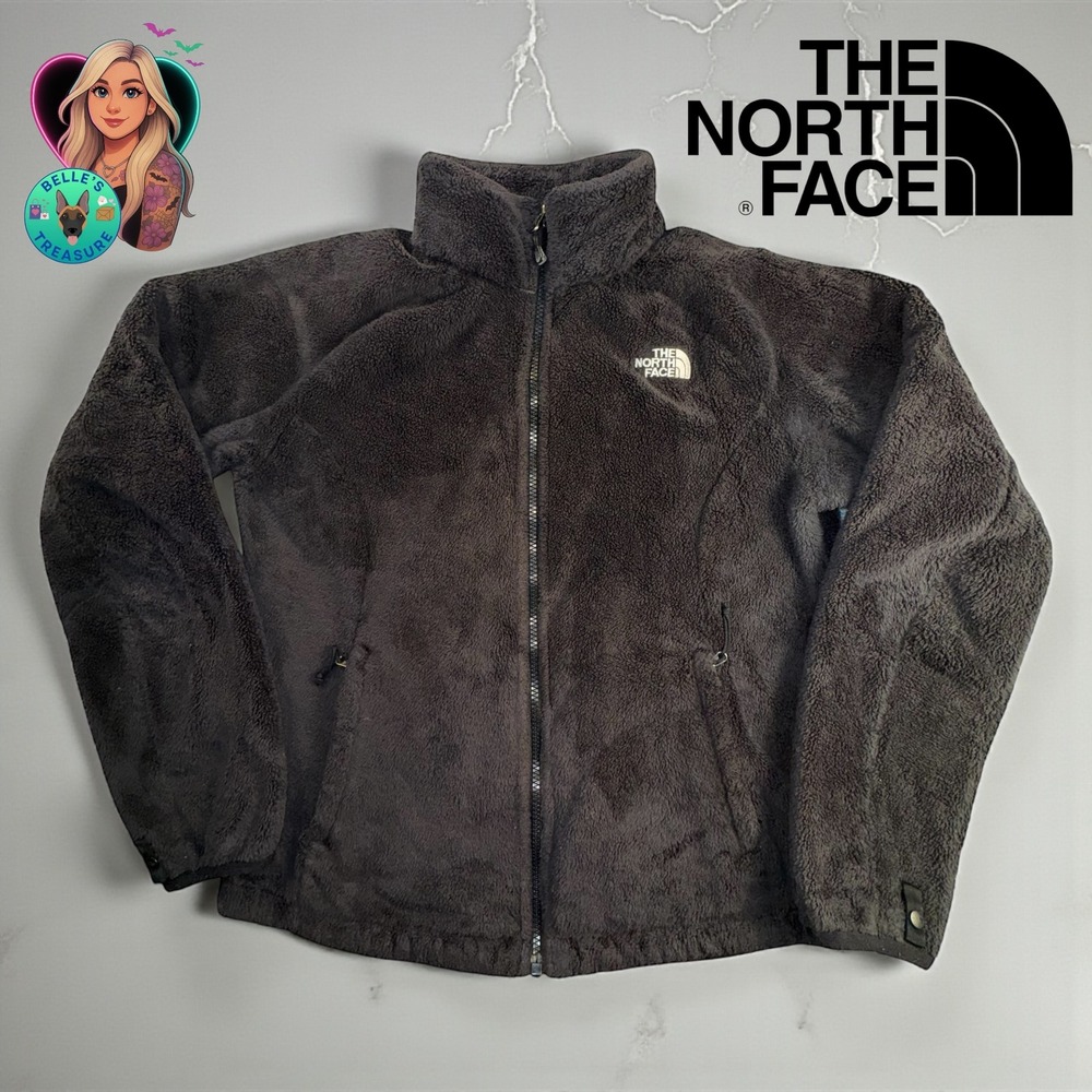 The North Face Womens Small Fleece Jacket Full Zip Brown Cozy Warm Inner Layer